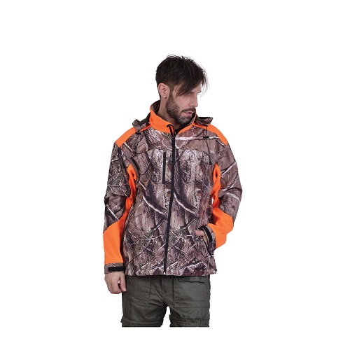 Τζάκετ SOFTSHELL ΙΕΡΑΞ Φυλλωσιά με πορτοκαλί Τζάκετ SOFTSHELL ΙΕΡΑΞ Φυλλωσιά με πορτοκαλί
