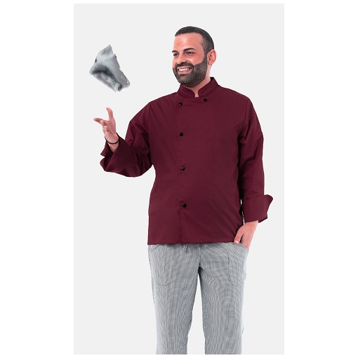 Σακάκι Chef Μακρύ μανίκι Axon Μπορντώ Σακάκι Chef Μακρύ μανίκι Axon Μπορντώ