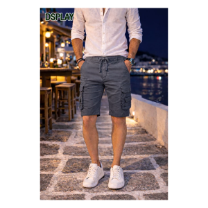 Βερμούδα Ελαστική Βαμβακερή Display Σε Γκρί Χρώμα
